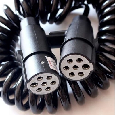 Cabo de núcleo de nylon 7 para luzes de estacionamento de caminhões e reboques ABS Cordão espiral de energia elétrica 12V